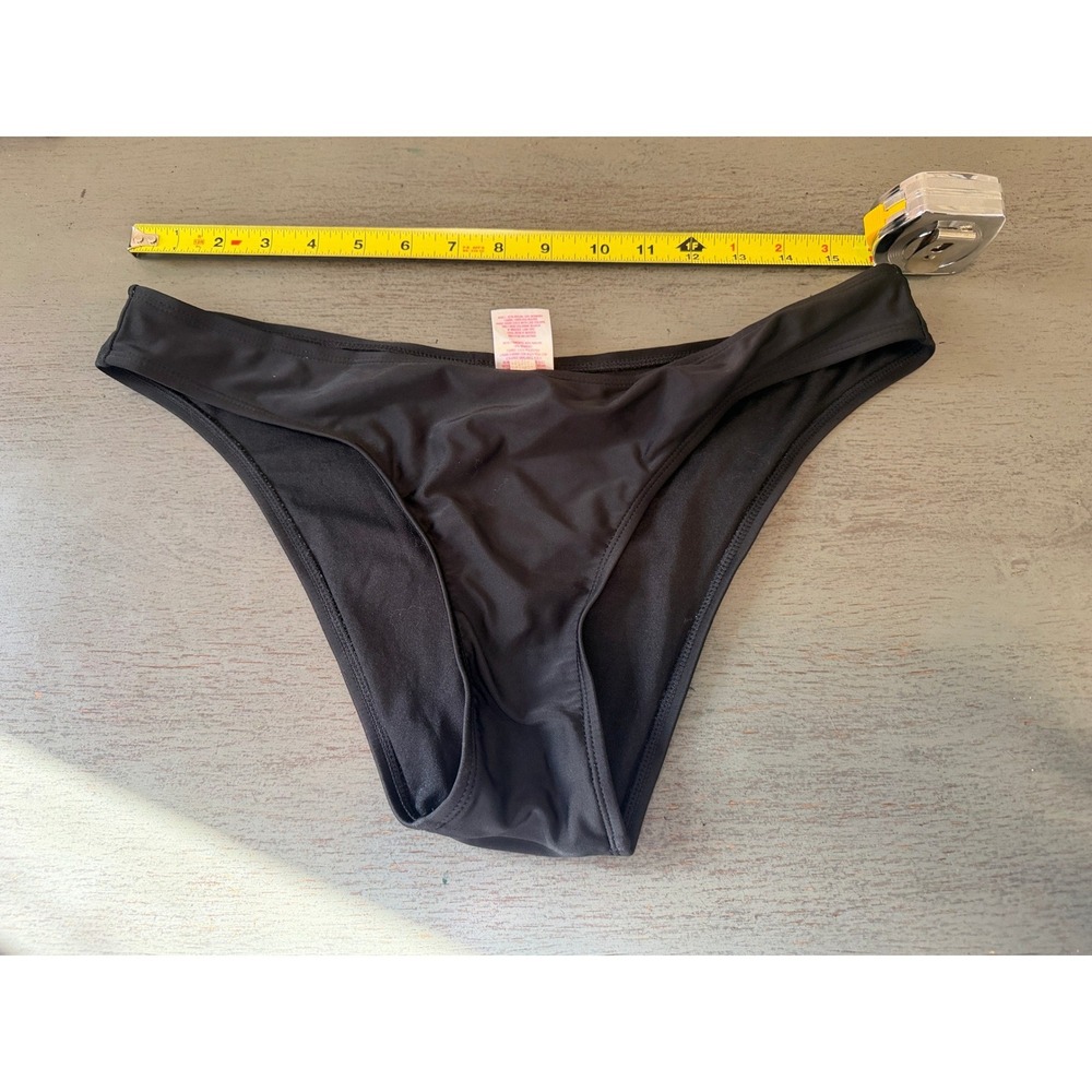 Xhilaration Black Bikini Bottom Swimwear XL Low Rise Solid Basic Swim Bottoms